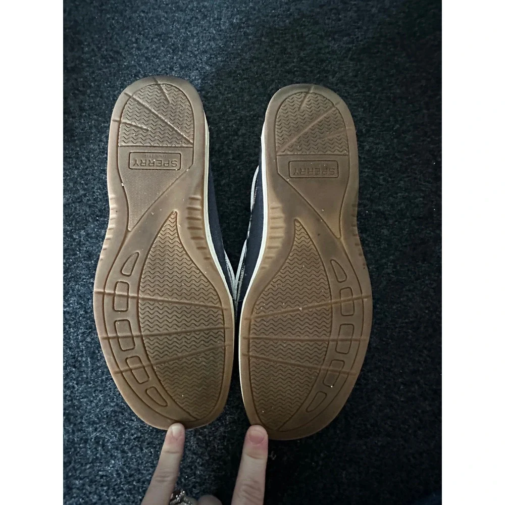 Sperry Womens Navy Tan Plaid Boat Shoes STS84939 Size 9 Memory Foam‎ Loafers